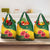 Zimbabwe Flag Map and Red Hibiscus Flowers Grocery Bag with African Tribal Pattern