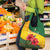 Zimbabwe Flag Map and Red Hibiscus Flowers Grocery Bag with African Tribal Pattern