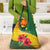 Zimbabwe Flag Map and Red Hibiscus Flowers Grocery Bag with African Tribal Pattern