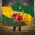 Zimbabwe Flag Map and Red Hibiscus Flowers Hooded Blanket with African Tribal Pattern