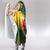 Zimbabwe Flag Map and Red Hibiscus Flowers Hooded Blanket with African Tribal Pattern