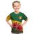 Zimbabwe Flag Map and Red Hibiscus Flowers Kid T Shirt with African Tribal Pattern