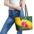 Zimbabwe Flag Map and Red Hibiscus Flowers Leather Tote Bag with African Tribal Pattern