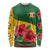 Zimbabwe Flag Map and Red Hibiscus Flowers Long Sleeve Shirt with African Tribal Pattern