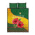 Zimbabwe Flag Map and Red Hibiscus Flowers Quilt Bed Set with African Tribal Pattern