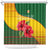 Zimbabwe Flag Map and Red Hibiscus Flowers Shower Curtain with African Tribal Pattern