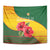 Zimbabwe Flag Map and Red Hibiscus Flowers Tapestry with African Tribal Pattern