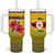 Zimbabwe Flag Map and Red Hibiscus Flowers Tumbler With Handle with African Tribal Pattern