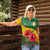Zimbabwe Flag Map and Red Hibiscus Flowers Women Polo Shirt with African Tribal Pattern