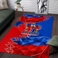 Haiti Flag Day Arcahaie 1803 Area Rug Geometric Low Poly Flag Art - Birthplace Of Liberty Graphic