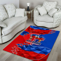 Haiti Flag Day Arcahaie 1803 Area Rug Geometric Low Poly Flag Art - Birthplace Of Liberty Graphic