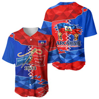 Haiti Flag Day Arcahaie 1803 Baseball Jersey Geometric Low Poly Flag Art - Birthplace Of Liberty Graphic