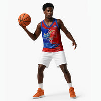 Haiti Flag Day Arcahaie 1803 Basketball Jersey Geometric Low Poly Flag Art - Birthplace Of Liberty Graphic