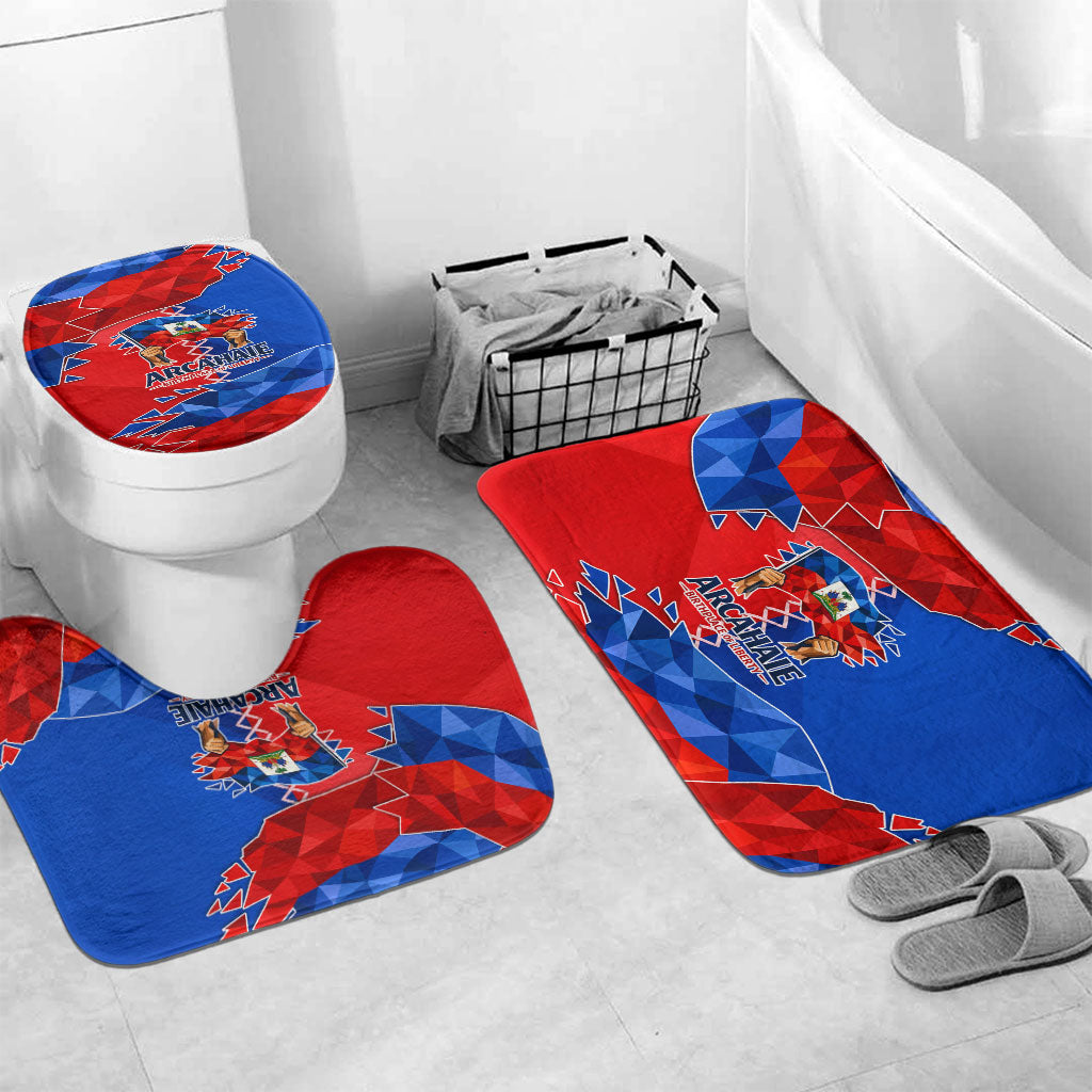 Haiti Flag Day Arcahaie 1803 Bathroom Set Geometric Low Poly Flag Art - Birthplace Of Liberty Graphic