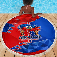 Haiti Flag Day Arcahaie 1803 Beach Blanket Geometric Low Poly Flag Art - Birthplace Of Liberty Graphic