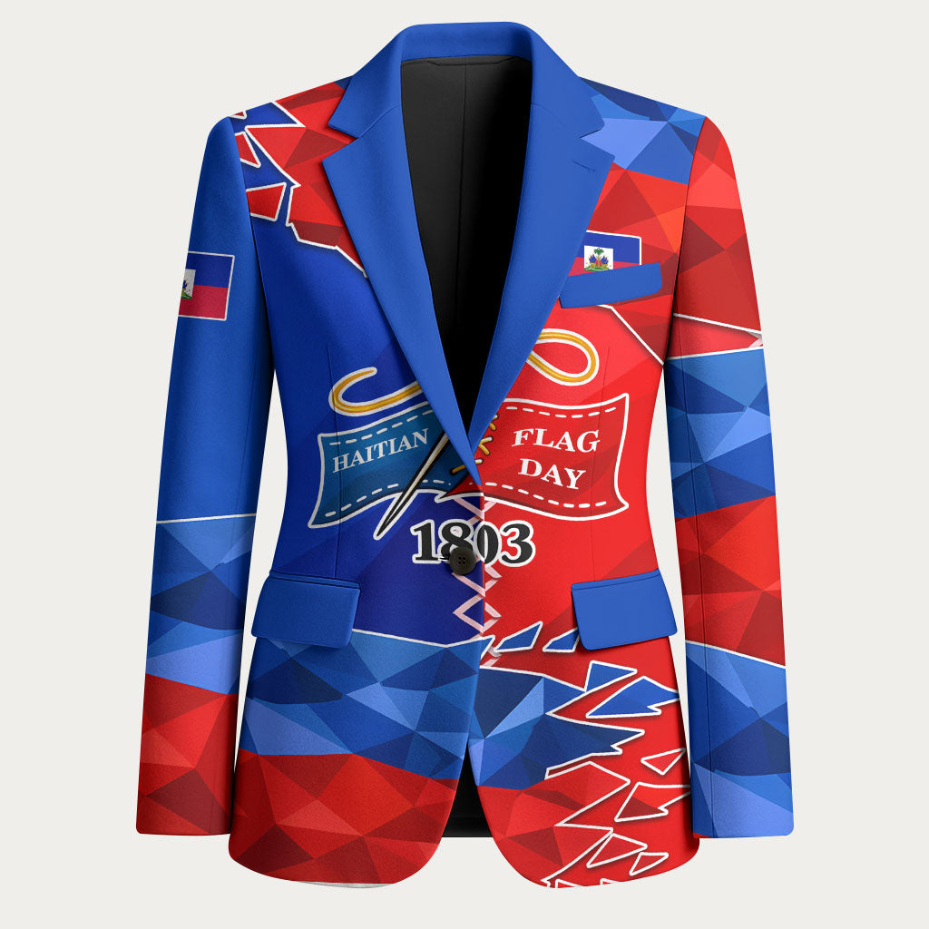 Haiti Flag Day Arcahaie 1803 Blazer Geometric Low Poly Flag Art - Birthplace Of Liberty Graphic