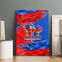 Haiti Flag Day Arcahaie 1803 Canvas Wall Art Geometric Low Poly Flag Art - Birthplace Of Liberty Graphic