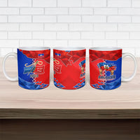 Haiti Flag Day Arcahaie 1803 Ceramic Mug Geometric Low Poly Flag Art - Birthplace Of Liberty Graphic