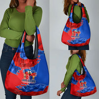 Haiti Flag Day Arcahaie 1803 Grocery Bag Geometric Low Poly Flag Art - Birthplace Of Liberty Graphic
