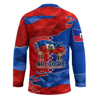 Haiti Flag Day Arcahaie 1803 Hockey Jersey Geometric Low Poly Flag Art - Birthplace Of Liberty Graphic