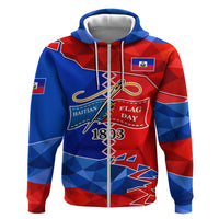 Haiti Flag Day Arcahaie 1803 Hoodie Geometric Low Poly Flag Art - Birthplace Of Liberty Graphic