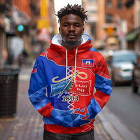 Haiti Flag Day Arcahaie 1803 Hoodie Geometric Low Poly Flag Art - Birthplace Of Liberty Graphic