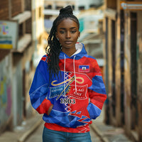 Haiti Flag Day Arcahaie 1803 Hoodie Geometric Low Poly Flag Art - Birthplace Of Liberty Graphic
