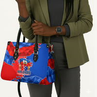 Haiti Flag Day Arcahaie 1803 Leather Bag Geometric Low Poly Flag Art - Birthplace Of Liberty Graphic