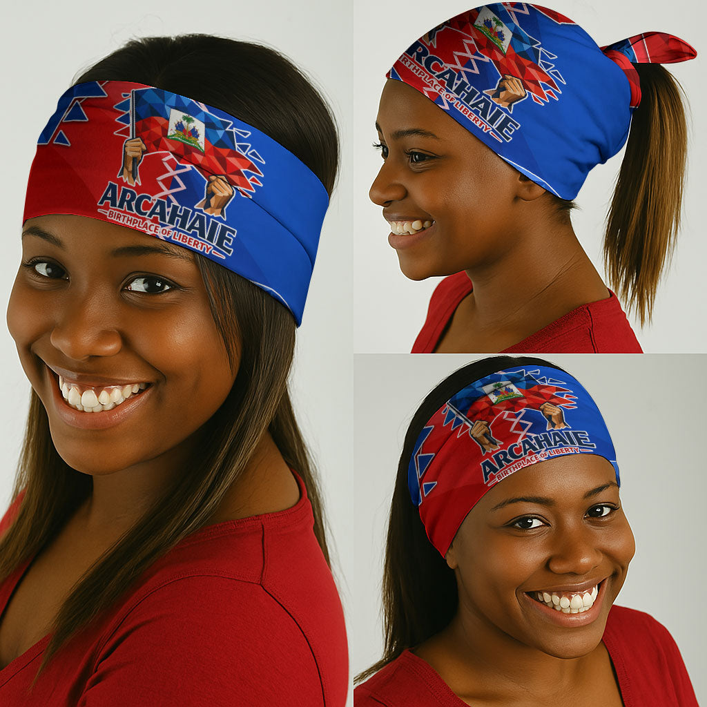 Haiti Flag Day Arcahaie 1803 Neck Gaiter Geometric Low Poly Flag Art - Birthplace Of Liberty Graphic