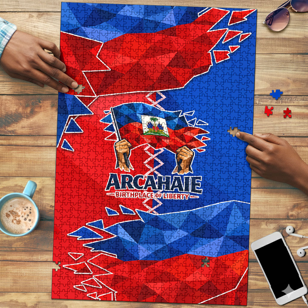 Haiti Flag Day Arcahaie 1803 Puzzle Geometric Low Poly Flag Art - Birthplace Of Liberty Graphic