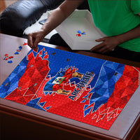 Haiti Flag Day Arcahaie 1803 Puzzle Geometric Low Poly Flag Art - Birthplace Of Liberty Graphic