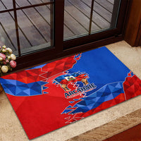 Haiti Flag Day Arcahaie 1803 Rubber Doormat Geometric Low Poly Flag Art - Birthplace Of Liberty Graphic