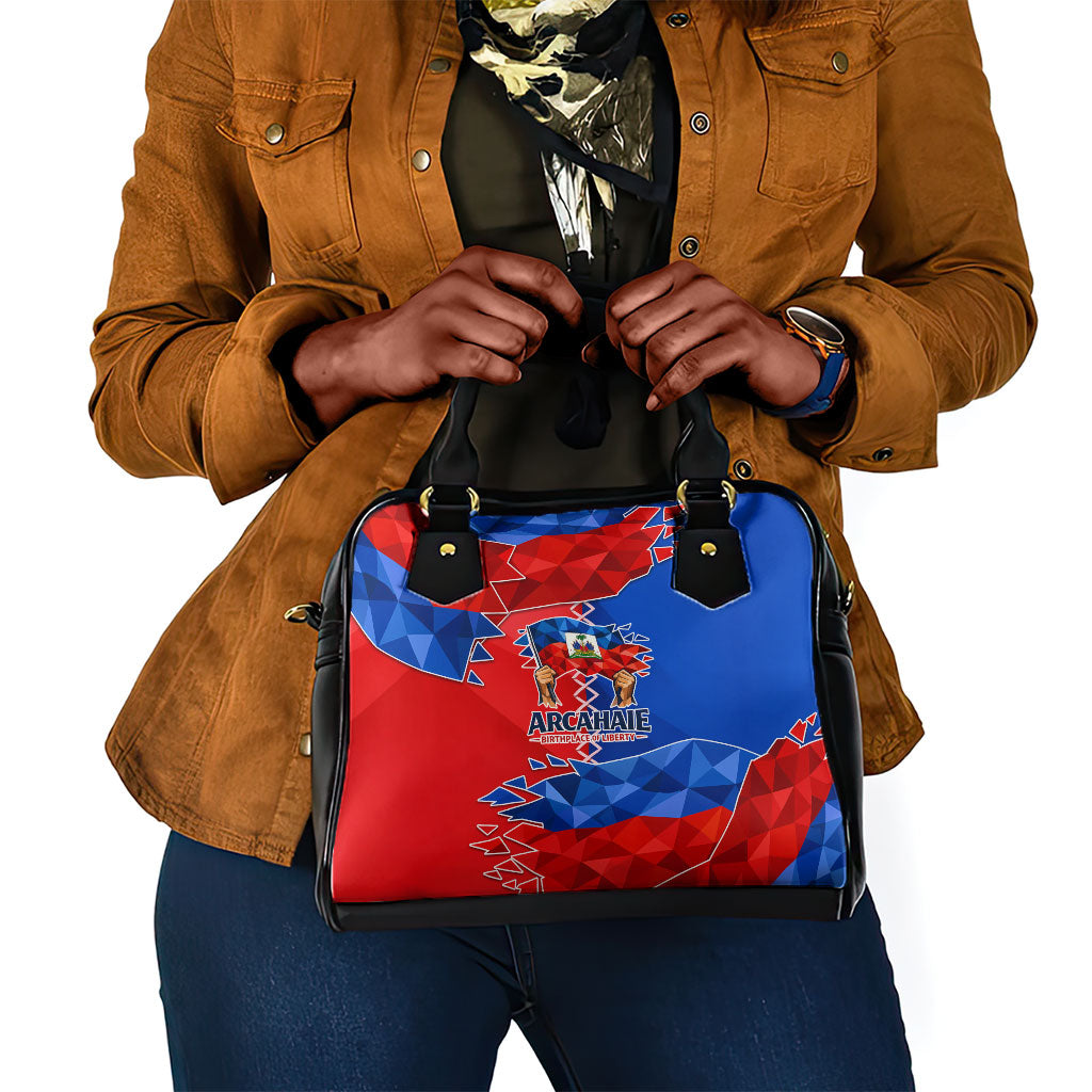 Haiti Flag Day Arcahaie 1803 Shoulder Handbag Geometric Low Poly Flag Art - Birthplace Of Liberty Graphic