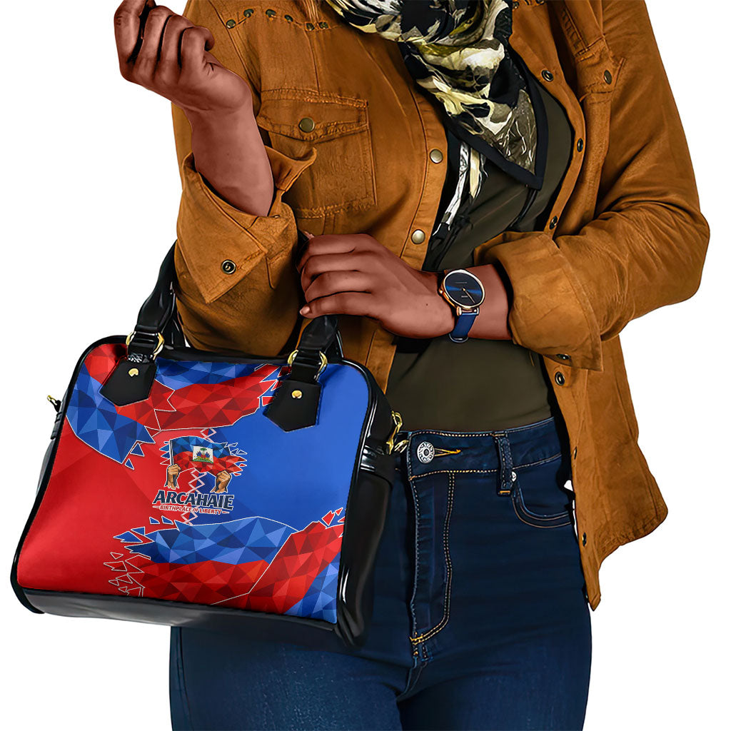 Haiti Flag Day Arcahaie 1803 Shoulder Handbag Geometric Low Poly Flag Art - Birthplace Of Liberty Graphic