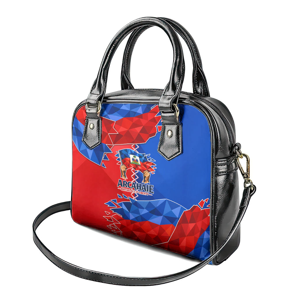 Haiti Flag Day Arcahaie 1803 Shoulder Handbag Geometric Low Poly Flag Art - Birthplace Of Liberty Graphic