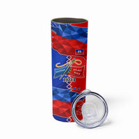 Haiti Flag Day Arcahaie 1803 Skinny Tumbler Geometric Low Poly Flag Art - Birthplace Of Liberty Graphic
