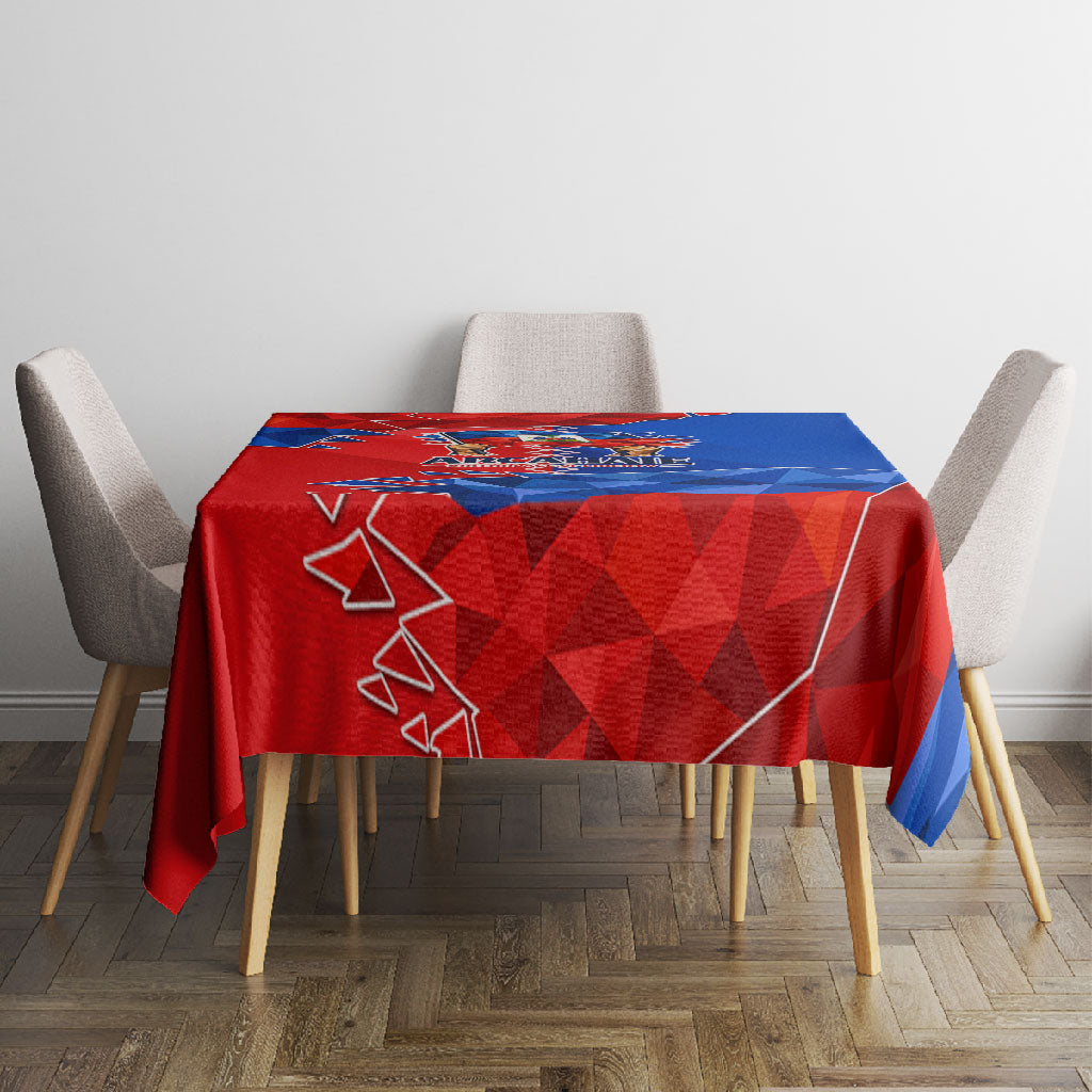 Haiti Flag Day Arcahaie 1803 Tablecloth Geometric Low Poly Flag Art - Birthplace Of Liberty Graphic