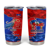 Haiti Flag Day Arcahaie 1803 Tumbler Cup Geometric Low Poly Flag Art - Birthplace Of Liberty Graphic