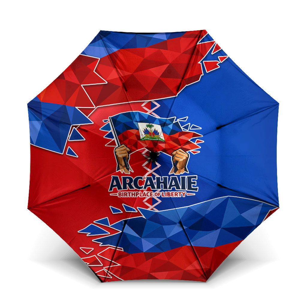 Haiti Flag Day Arcahaie 1803 Umbrella Geometric Low Poly Flag Art - Birthplace Of Liberty Graphic
