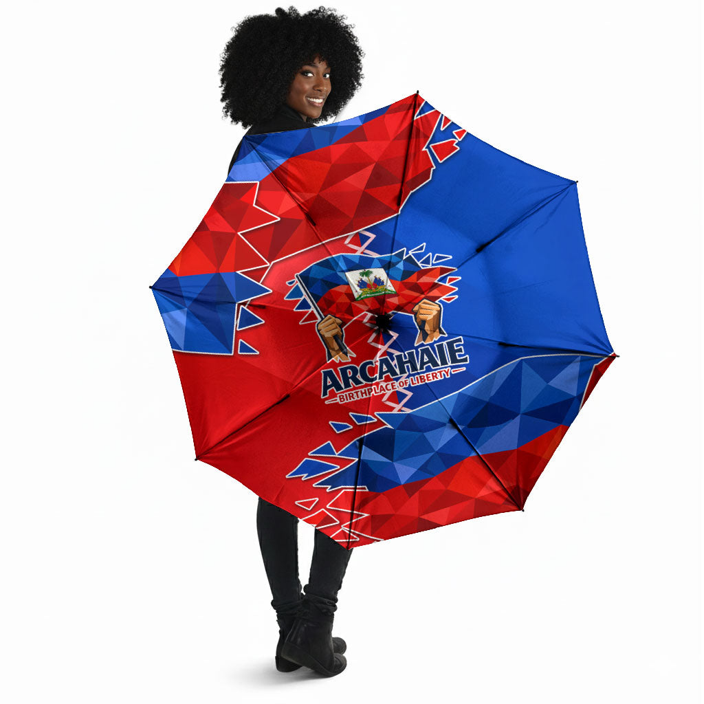 Haiti Flag Day Arcahaie 1803 Umbrella Geometric Low Poly Flag Art - Birthplace Of Liberty Graphic