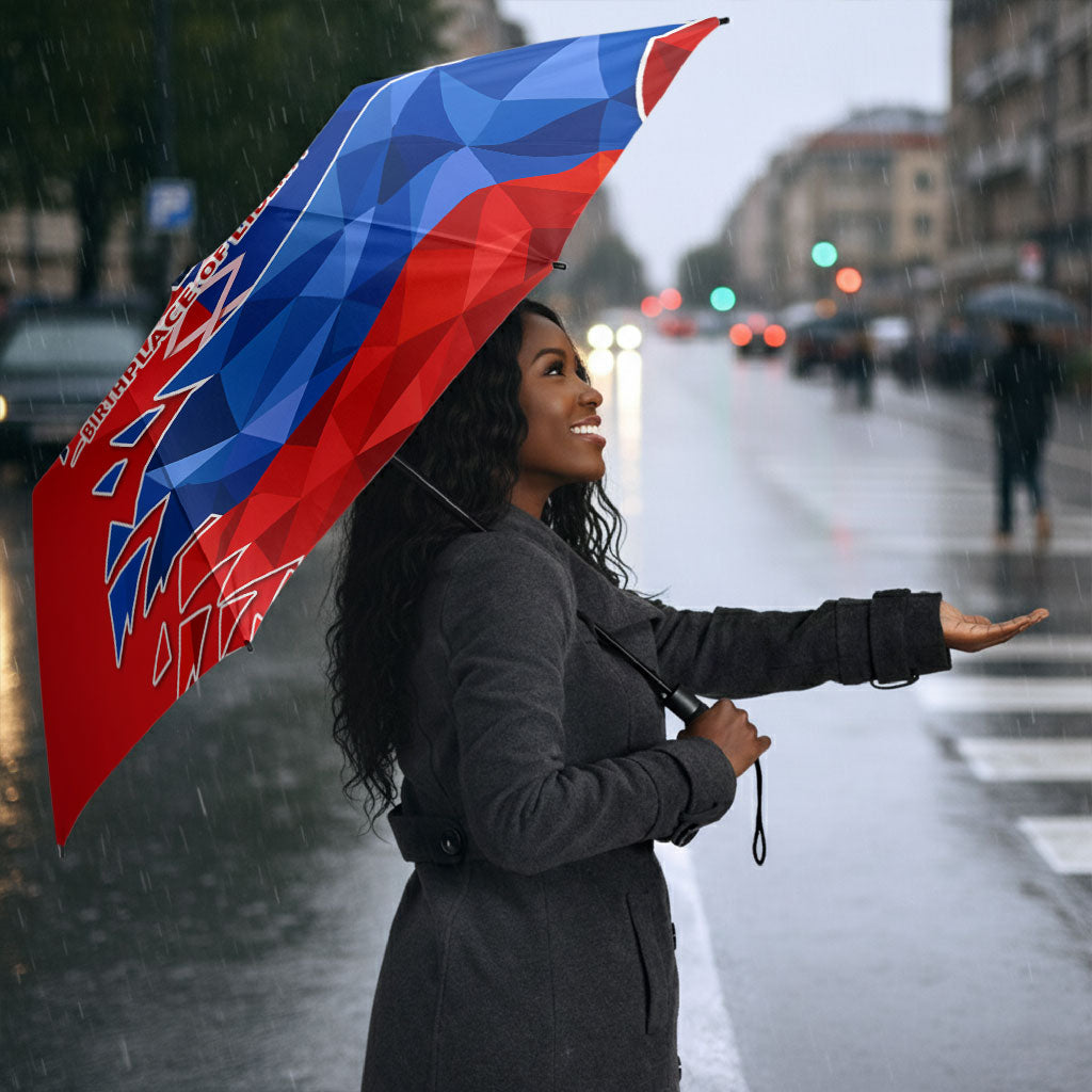 Haiti Flag Day Arcahaie 1803 Umbrella Geometric Low Poly Flag Art - Birthplace Of Liberty Graphic