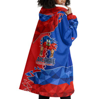 Haiti Flag Day Arcahaie 1803 Wearable Blanket Hoodie Geometric Low Poly Flag Art - Birthplace Of Liberty Graphic