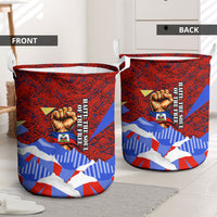 Haiti Flag Day Soul Of The Free L Union Fait La Force Laundry Basket Peace Dove And Power Fist Art With Hibiscus And Broken Chains