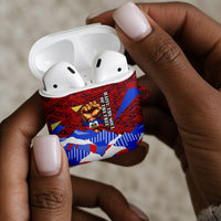 Haiti Flag Day Soul Of The Free L Union Fait La Force AirPods Case Peace Dove And Power Fist Art With Hibiscus And Broken Chains