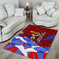 Haiti Flag Day Soul Of The Free L Union Fait La Force Area Rug Peace Dove And Power Fist Art With Hibiscus And Broken Chains