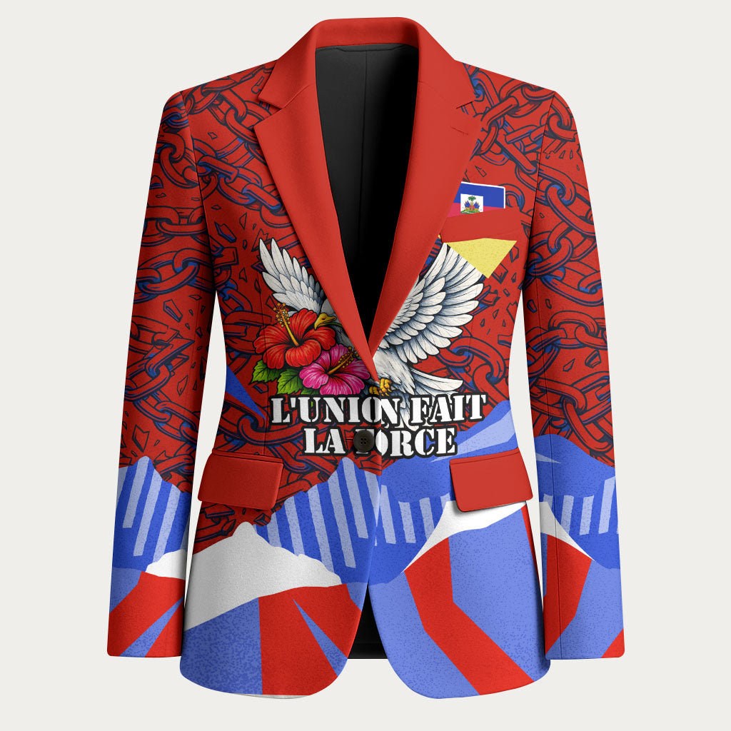 Haiti Flag Day Soul Of The Free L Union Fait La Force Blazer Peace Dove And Power Fist Art With Hibiscus And Broken Chains