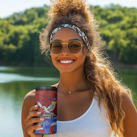 Haiti Flag Day Soul Of The Free L Union Fait La Force 4 in 1 Can Cooler Tumbler Peace Dove And Power Fist Art With Hibiscus And Broken Chains