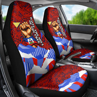 Haiti Flag Day Soul Of The Free L Union Fait La Force Car Seat Cover Peace Dove And Power Fist Art With Hibiscus And Broken Chains
