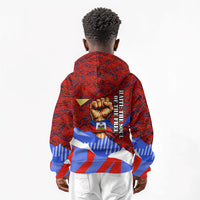 Haiti Flag Day Soul Of The Free L Union Fait La Force Kid Hoodie Peace Dove And Power Fist Art With Hibiscus And Broken Chains