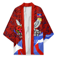 Haiti Flag Day Soul Of The Free L Union Fait La Force Kimono Peace Dove And Power Fist Art With Hibiscus And Broken Chains